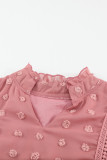 Rose Swiss Dot Short Sleeve Flowy Top