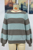 Color Block Striped Loose Pullover Sweaters