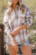 Chest Pocket Plaid Half Zip Sweatshirt