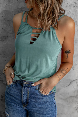 Green Ladder Hollow-out Tank Top