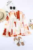 Multicolor Brushstroke Printed Smocking Blouse