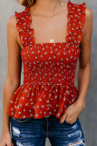 Red Floral Smock Tank