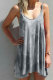 Gray U Neck Gradient Color Printed Sling Sleeveless Swing Mini Dress