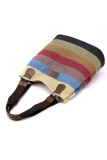 Multicolor Block Canvas Tote Bag MOQ 3pcs