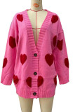 Valentine Heart Front Open Knitting Cardigan