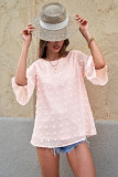 Pink Swiss Dot Tie Blouse