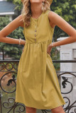 Solid Button Down Sleeveless Dress Unishe Wholesale