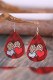 Red Hearts PU Earrings MOQ 5pcs