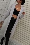 Plain Open Long Length Sweater Cardigans