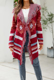 Aztec Tassel Hooded Front Open Cardigan