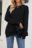 Waffle Knit Twisted Long Sleeves Top