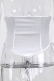 Plain Off Shoulder Chemise with Corset 2pcs Set