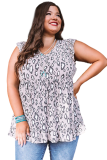 Plus Size Leopard Babydoll Tank Top
