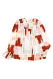 Multicolor Brushstroke Printed Smocking Blouse