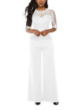 Lace Wide Leg Jumpsuit Pants