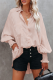 Pink Billowy Sleeves Pocketed Shirt