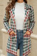 Houndstooh Lapel Front Open Coat