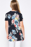 Black Printed Twist Girls Tee