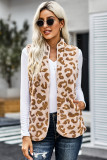 Leopard Sherpa Jacket Vest