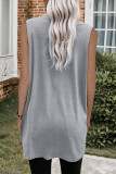Gray CHILL Letters Graphic Tank with Pockets