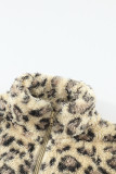 Family Matching Girl's Leopard Quarter Zip Fleece Sweatshirt