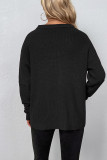 Cut Out Zipper Sleeve Knitting Sweater