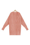 Cable Knit Front Open Cardigan