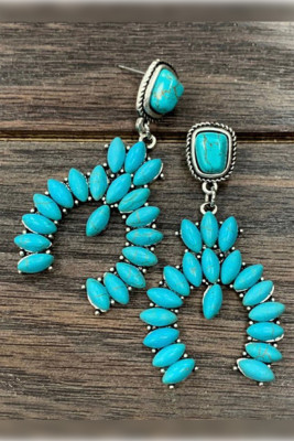 Western Turquoise Cactus Earrings MOQ 5pcs