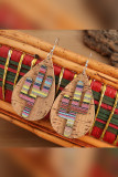 Embroidery Cactus Pu Earrings Unishe Wholesale MOQ 5pcs
