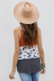 Orange Colorblock Spotted Splicing Knit Tank