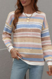 Colorful Stripes Colorblock Knitting Pullover Sweater