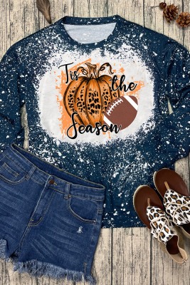 Pumpkin Football Print Long Sleeve Top Women UNISHE Wholesale