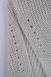 Drop Sleeve Cable Knit Cardigan with Slits
