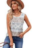 Retro Geometric Leopard Print Tank