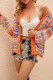 Multicolor Crochet Open Button Knit Cardigans