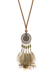 Vintage Geometric Feather Necklace MOQ 5pcs