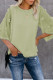 Green Crew Neck Kimono Sleeve Knit Top
