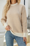 Wave Striped Two Tone Pullover Knit Sweaters
