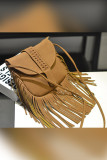 Suede Leather Tassel Saddle Bag MOQ 3pcs