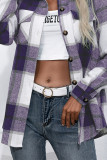 Plaid Button Down Pocketed Shacket Jacket Coats Women UNISHE Wholesale