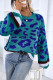 Leopard Stripes Patchwork Kniting Sweater