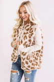 Leopard Sherpa Jacket Vest
