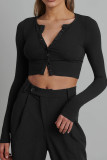 Open Button Knit Short Length Cardigans