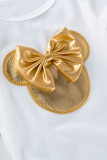 Baby Romper with Ruffle Shorts Shoes and Bow 4pcs Set