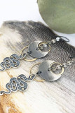 Geometric Moon and Star Silver Earrings MOQ 5pcs
