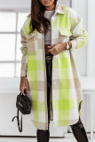 Long Length Open Button Plaid Jackets