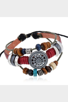 Leather Beaded Bracelet MOQ 5pcs