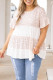 White Leopard Splicing Tiered Ruffled Plus Size Babydoll Top