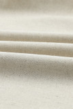 Khaki Elastic Ruffle Straps Guipure Trim Tank Top