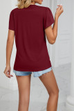 V Neck Lace Edge Flare Sleeves Top